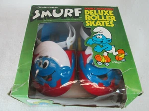 Vintage 1982 Smurf Deluxe Roller Skates set - Picture 1 of 8