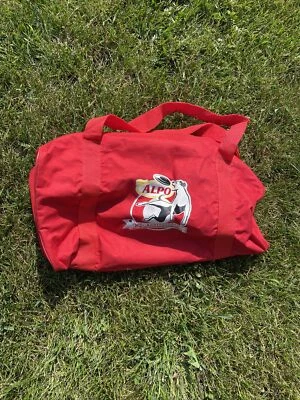 Bolsa Vintage Alpo por Friskies Red Duffle 1998 Canine Frisbee Disk Championships - Imagem 1 de 4