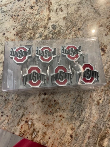 The Ohio State University OSU Buckeyes Set of 12 Shower Rings / Hooks Cover