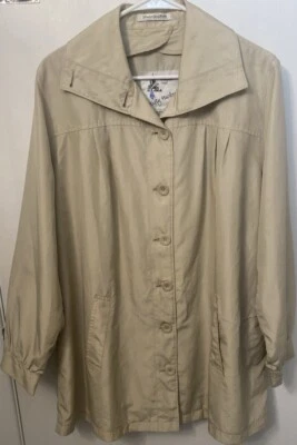 Chaqueta Abrigo de Lluvia Vintage Misty Harbor Con Capucha Grande Beige Foto 1 de 4