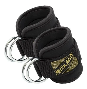 Muka ANKLE D RING STRAPS(PAIR) Thigh Leg Pulley Lifting Padded Cable Attachment - Picture 1 of 10