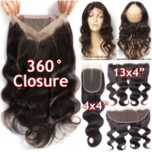 8A+ 100% Virgin Brazilian Human Hair Straight/Wavy 3 Bundles Closures Extensions - Picture 1 of 25