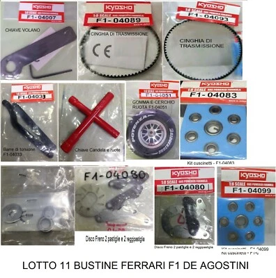 Stock LOTTO RICAMBI KYOSHO FERRARI FORMULA 1 F2004 DE AGOSTINI 2004 SCALA 1/8 - Immagine 1 di 3