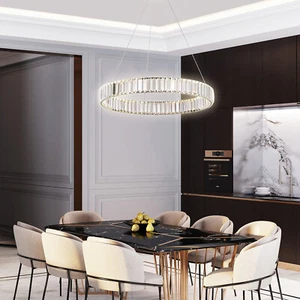 Contemporary Crystal Ring Pendant Light Ceiling Lamp Chandelier Lighting Decor - Picture 1 of 12
