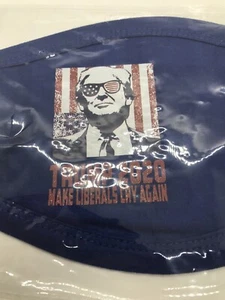 TRUMP 2020 - Blue Face Mask - MAKE LIBERALS CRY AGAIN - Picture 1 of 12