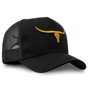 Western Texas Flat Bill Trucker Hat Ranch Longhorn Country Rodeo Cowboy Ranch - Picture 1 of 27