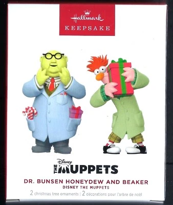2023 Hallmark Disney The Muppets Dr. Bunsen Honeydew and Beaker Ornaments, Set 2