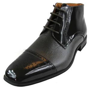 Nuevos zapatos para hombre vestido formal botas de cuero real encaje boda graduación gris - Imagen 1 de 6