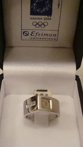 ANILLO DE PLATA Y CIRCÓN ATENAS 2004 PIEZA DE COLECCIONISTA - Imagen 1 de 4