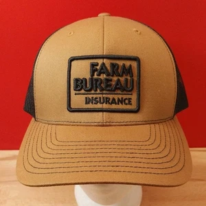 Farm Bureau Insurance Cap Hat Snapback Meshback Brown and Black Adjustable NEW  - Picture 1 of 10