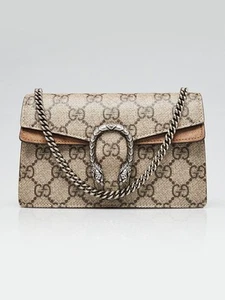 Gucci Beige/Ebony GG Supreme Coated Canvas/Suede Super Mini Dionysus Shoulder... - Picture 1 of 10