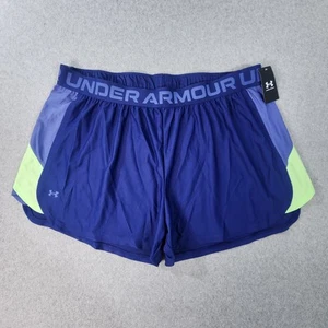Under Armour UA Loose Fit Shorts Womens 3X Blue Elastic 1371451-415 - Picture 1 of 19