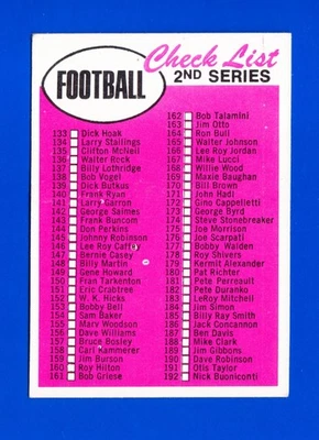1969 Topps CHECK LIST SERIES 2 #132 EX/EXMT crease-free SET BREAK S&H Comb'd - Image 1 of 2