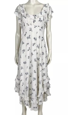 Vestido Zimmermann 3 AU 14 US 10 Volantes Marfil Floral Maxi Volantes $1500 Foto 1 de 4