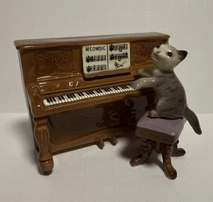Hagen Renaker Vintage Miniaturfigur Katze spielt Klavier im Ruhestand NIEDLICH! - Bild 1 von 15