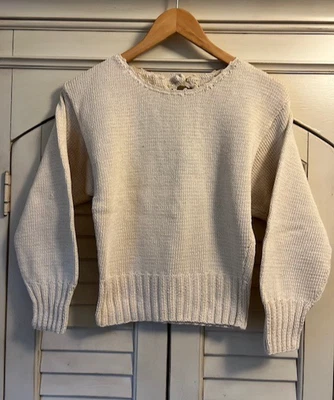 Suéter de algodón tejido a mano pequeño vintage BEREK para mujer manga abullonada Foto 1 de 4