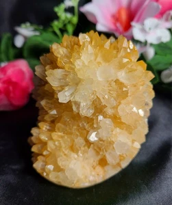 3.5"  289g Pretty A+ Golden Healer Flower Quartz Crystal Stone Cluster Specimen - Picture 1 of 14