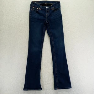 True Religion BECCA Mid Rise Bootcut Jeans Dark Wash Size 28 Made in Indonesia - Picture 1 of 10