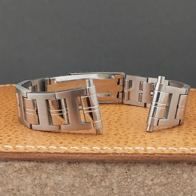 Pulseira de relógio 20mm JB Champion 19mm 22mm link sólido aço inoxidável década de 1960 não usada - Imagem 1 de 4