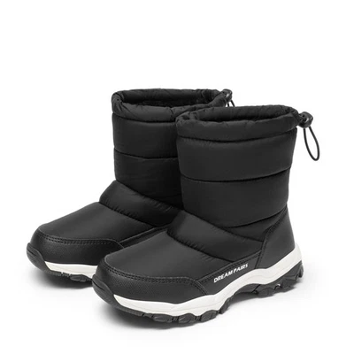 Niños Niñas Niños Botas de Nieve Forradas de Piel Impermeables Invierno Cálidas Antideslizantes Botas de Esquí Foto 1 de 4