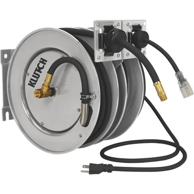 Klutch Combo Air and Electric Hose Reel, 3/8in. x 25ft., Steel - Image 1 of 4