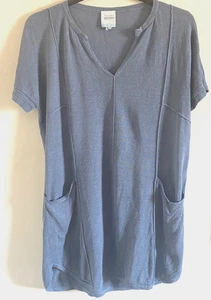 Goose Collection 100% Linen Short Sleeved Knit Top Blouse Tee Size L UK 16 - 18 - Picture 1 of 4