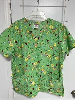 Tweety Bird Christmas Themed Scrubs Sized Large - Image 1 of 4