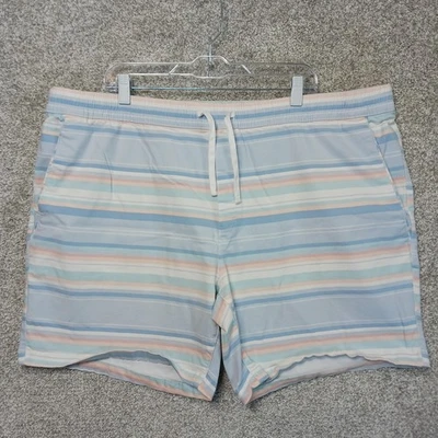George Shorts Mens 2XL Pastel Stripe Drawstring Casual Comfort Pockets Summer - Image 1 of 4