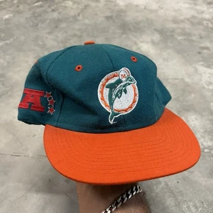 De colección Años 90 Miami Dolphins Logo 7 Mezcla de Lana Snapback Sombrero Liso Logo - Imagen 1 de 7