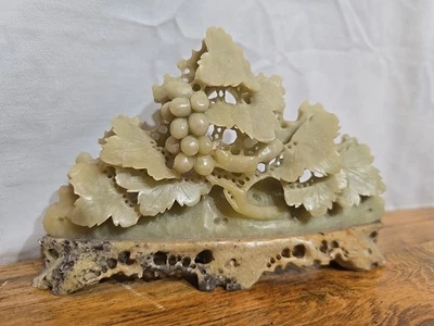 Antigua piedra de jabón natural china tallada a mano tallada ornamentada Foto 1 de 4