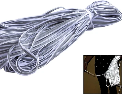 Cinta reflectante de poliéster plateado para ropa tela tira borde trenza T Foto 1 de 4