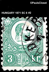 UNGARN 1871 SC 8 FRANZ JOSEF I GRÜN 2kr gebraucht fein #2 - Bild 1 von 2