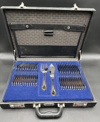 Ebel Fischbesteck Besteckkoffer Besteck 12 Personen Hartvergoldet #6000 - Bild 1 von 4