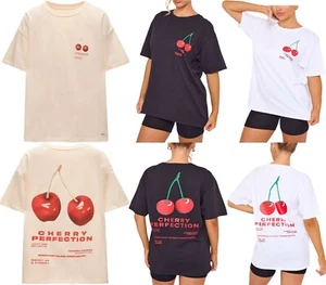 Damen T-Shirt Rundhals Cherry Perfection Print Kurzarm Bedruckt Tees Oberteil - Bild 1 von 7