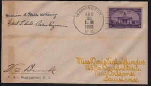 1938 IOWA Sc 838 lettering & picture engravers signed, to Doris Viola Wunder - Picture 1 of 1