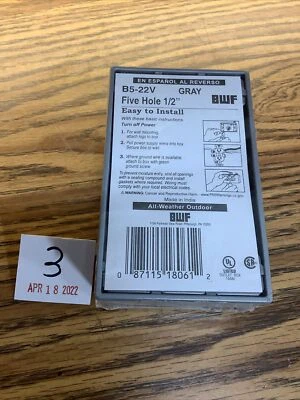 BWF B75-22V ALL WEATHER OUTDOOR 1 GANG RECEPTACLE BOXES 5 HOLE - Image 1 of 4