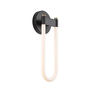 Artcraft Cascata 1 Light Wall Sconce, Black/Brass/White - AC6814BK - Picture 1 of 1