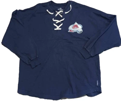 Fanatics Colorado Avalanche Hockey Shirt Jersey Mens medium Blue Long Sleeve - Image 1 of 4