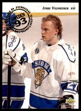 1992-93 Upper Deck Jonni Vauhkonen Rookie Finland #619