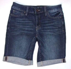 Juniors So favorite Bermuda cuffed blue denim shorts size 7x8.5 - Picture 1 of 4
