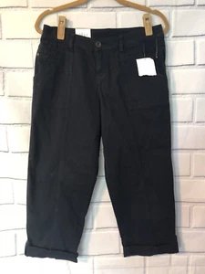NWT Style & Co. Size 6 Navy Blue Solid Capris Cropped Pants Cuffed Mid-Rise $49 - Picture 1 of 5