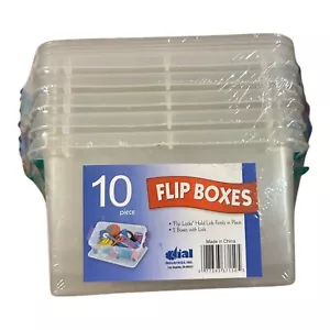 Flip Boxes With Lids Clear Gift-CandyToy-Party-Storage- 4 Container New - Picture 1 of 3