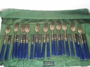 Antique French flatware - A. Sauzedde 1890 Made in France Blue - Picture 1 of 10