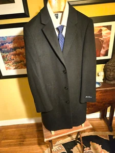 Kenneth Cole Black Wool Blend Top Coat Overcoat, New With Tags, Men's Size 40 R - Picture 1 of 8