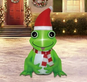 3.5 Ft Prelit Frog Christmas Inflatable Outdoor Yard Home Decorations NEW - Picture 1 of 4