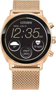 Citizen CZ Smart Rose Gold Stainless Steel Mesh Bracelet Smartwatch MX1003-71X - Picture 1 of 7