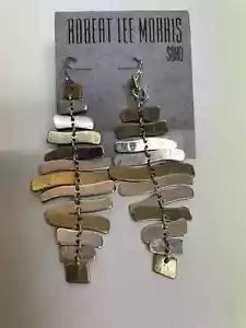Robert Lee Morris Soho Prisma Two-Tone Sculptural Drop Earrings New Statement - Picture 1 of 2