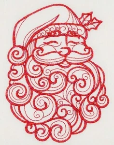 TOALLA DE PLATO DE HARINA BORDADA A MÁQUINA DE FILIGRANA SANTA CLAUS - Imagen 1 de 2