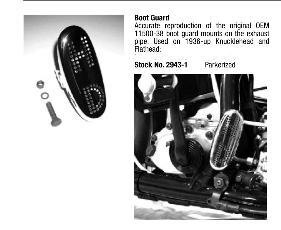 Harley Davidson UL FL EL GUARDABOTAS PARKERIZED 2943-1 Foto 1 de 1