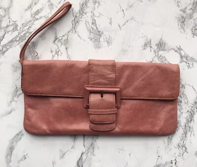 Hobo International Women’s Clutch Pink Mauve Wallet Wristlet Purse Leather  [F] - Image 1 of 4